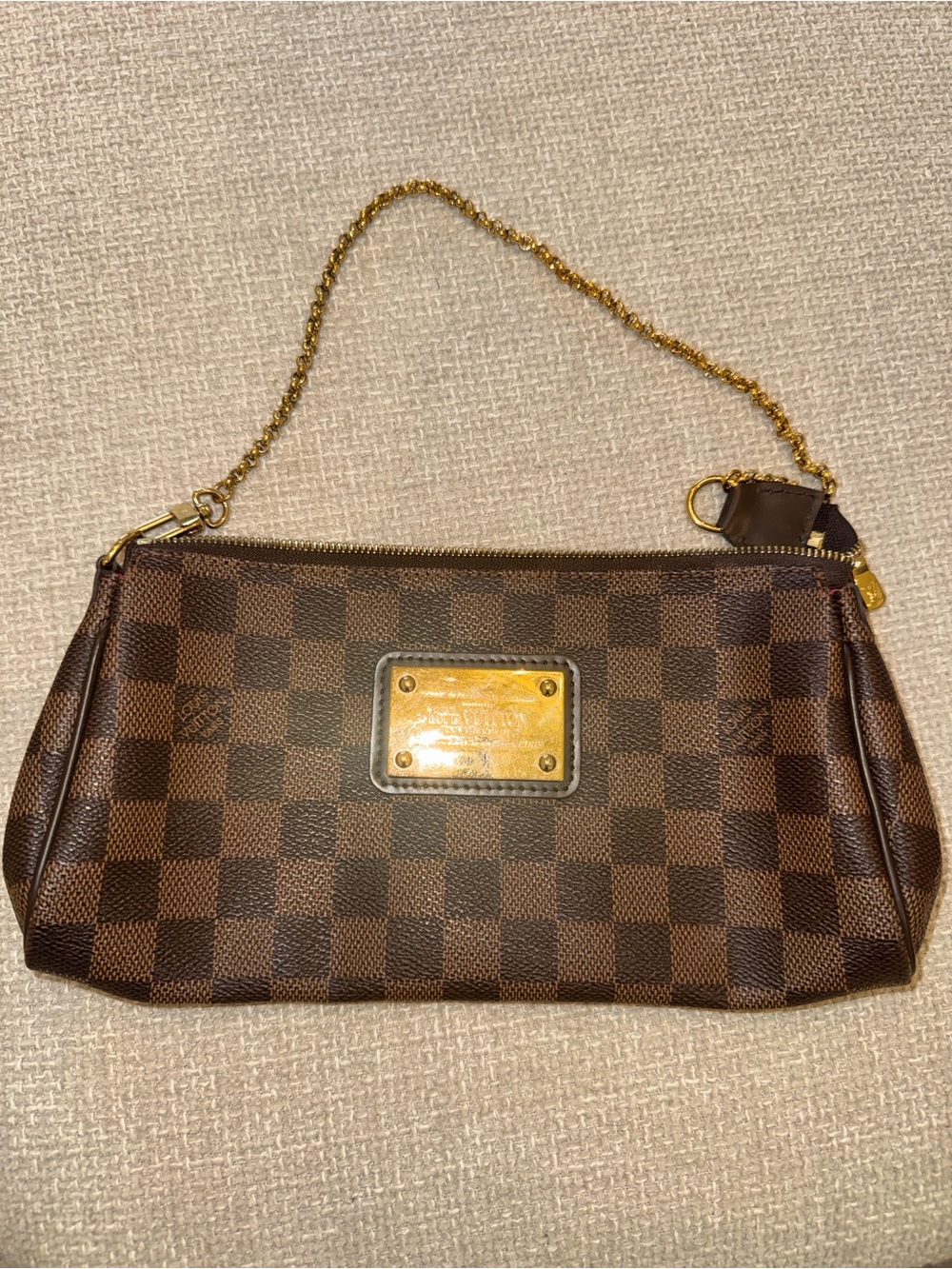 Brown Checker Chain Wristlet - Louis Vuitton Inspired